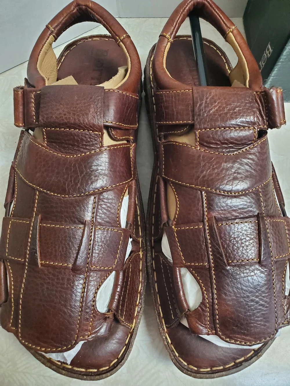 Born Men’s Brown Leather Calbot Fisherman Sandals